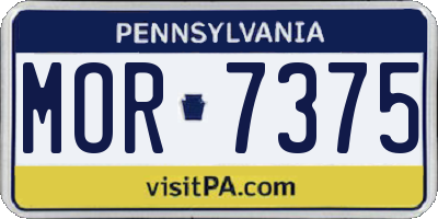 PA license plate MOR7375