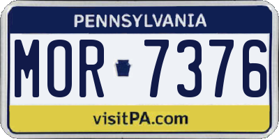 PA license plate MOR7376