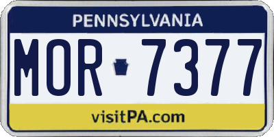 PA license plate MOR7377