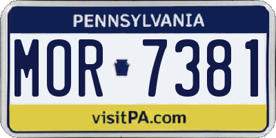 PA license plate MOR7381