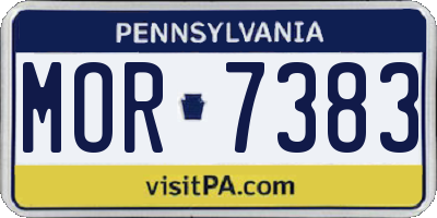 PA license plate MOR7383