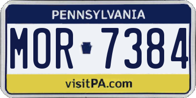 PA license plate MOR7384