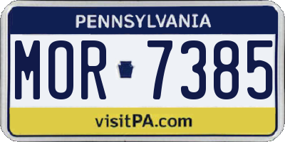 PA license plate MOR7385