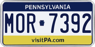 PA license plate MOR7392