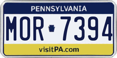 PA license plate MOR7394