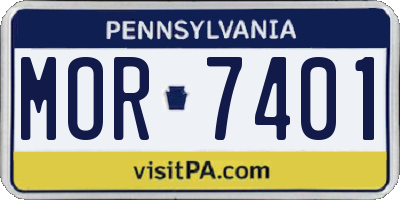 PA license plate MOR7401
