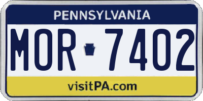PA license plate MOR7402