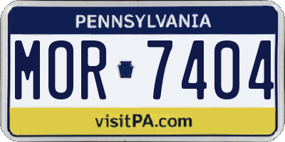 PA license plate MOR7404