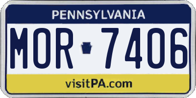 PA license plate MOR7406