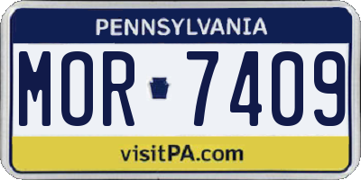 PA license plate MOR7409