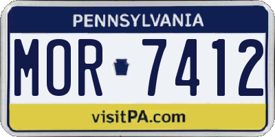 PA license plate MOR7412