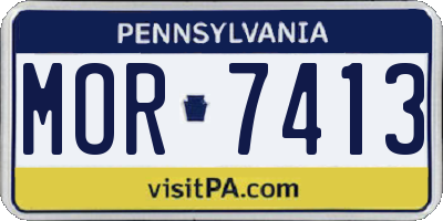 PA license plate MOR7413