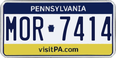 PA license plate MOR7414