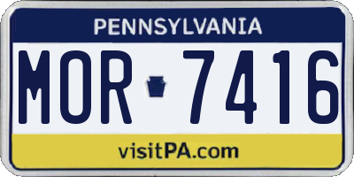 PA license plate MOR7416