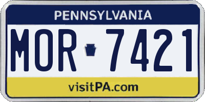 PA license plate MOR7421