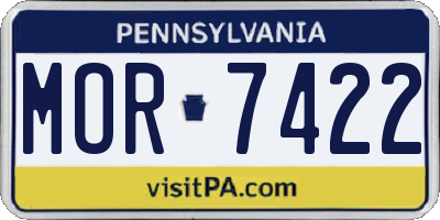 PA license plate MOR7422