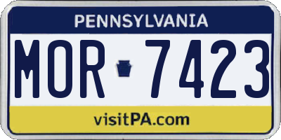 PA license plate MOR7423