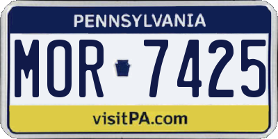 PA license plate MOR7425