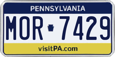 PA license plate MOR7429