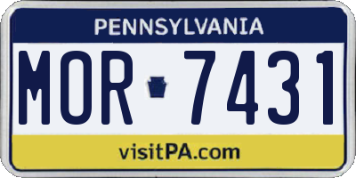 PA license plate MOR7431