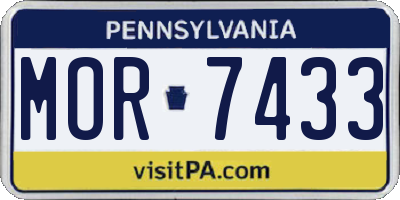 PA license plate MOR7433