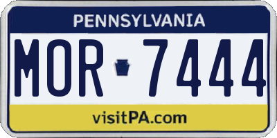 PA license plate MOR7444