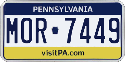 PA license plate MOR7449
