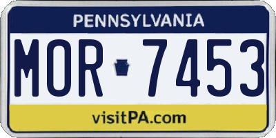 PA license plate MOR7453