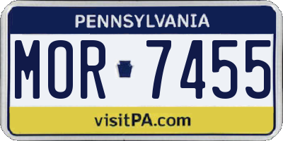 PA license plate MOR7455