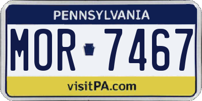 PA license plate MOR7467