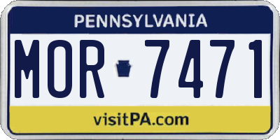 PA license plate MOR7471