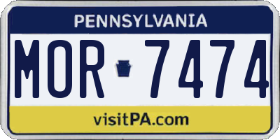 PA license plate MOR7474