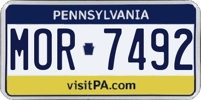 PA license plate MOR7492