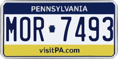 PA license plate MOR7493