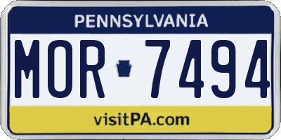 PA license plate MOR7494