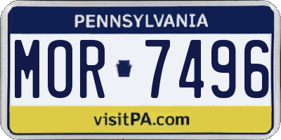 PA license plate MOR7496