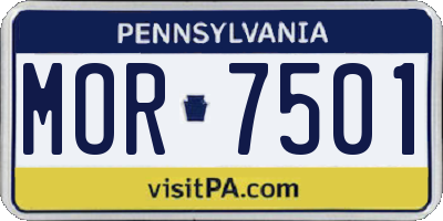 PA license plate MOR7501