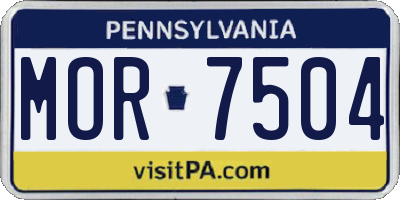 PA license plate MOR7504