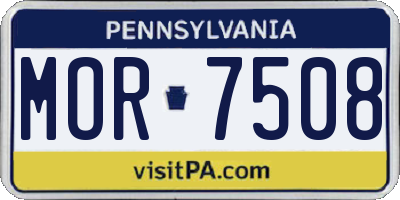 PA license plate MOR7508