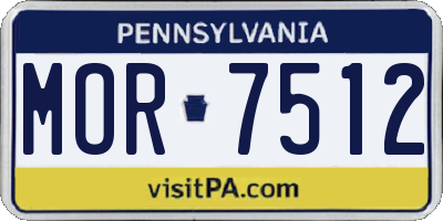 PA license plate MOR7512