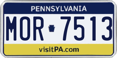 PA license plate MOR7513