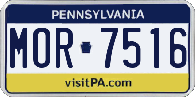 PA license plate MOR7516