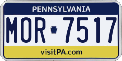 PA license plate MOR7517