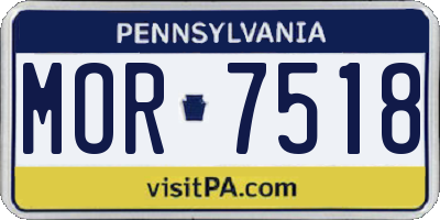 PA license plate MOR7518