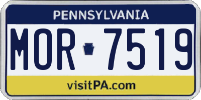 PA license plate MOR7519
