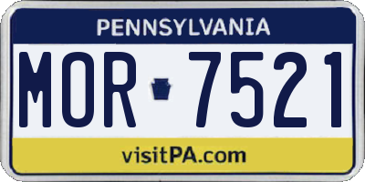 PA license plate MOR7521