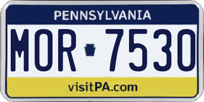 PA license plate MOR7530