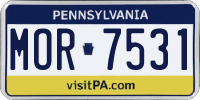 PA license plate MOR7531