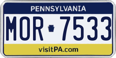 PA license plate MOR7533