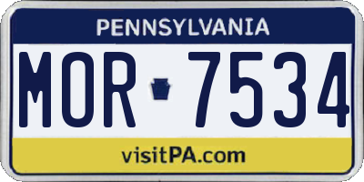 PA license plate MOR7534